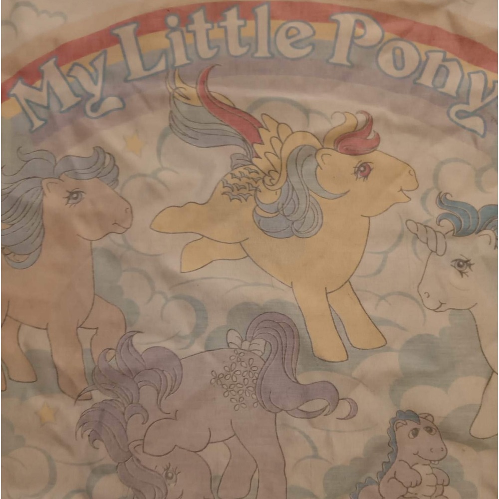 Vintage 1984 My Little Pony Pillow Case Hasbro Industries Unicorn Rainbow